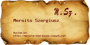 Mersits Szergiusz névjegykártya